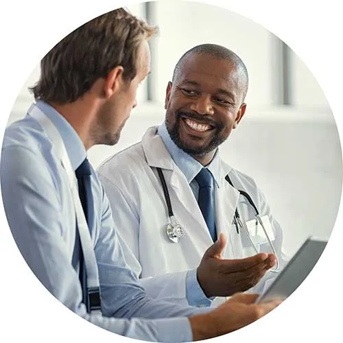 doctor giving patient good news